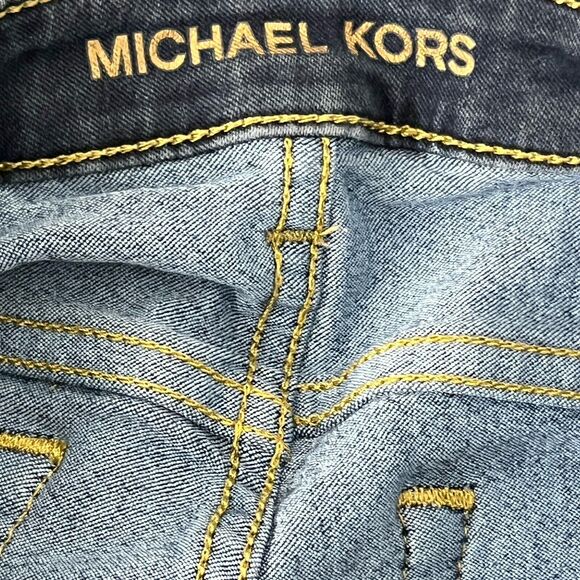 MK Michael Kors Izzy Cropped Skinny Jeans Size 4‎ Dark Wash Minimalist Denim - Picture 5 of 6